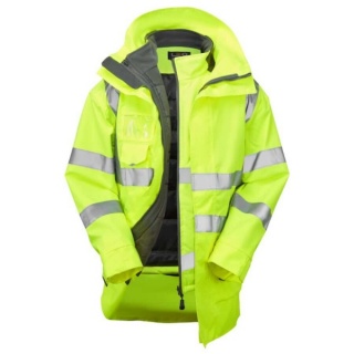 Leo Workwear 3-in-1 Clovelly Anorak with Torrington Bodywarmer Yellow